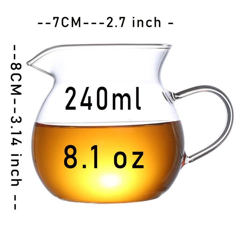 Mozentea Glass Gong Dao Bei, Milk Pitcher/Cha Hai For Chinese Gong Kung Fu Tea Fairness Cup Sharing Pitcher G-D-B1(8.1 oz / 240 ml) - Image 2